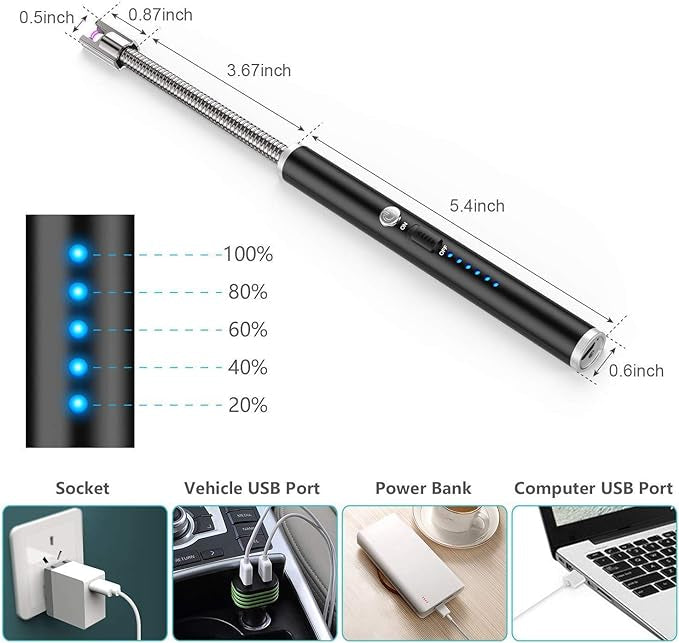 Flameless Arc Lighter Flexible & Windproof for Candles